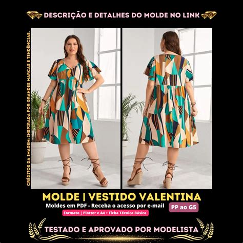 Molde Em PDF Vestido Valentina ID 2730190 Empreendedora Digital