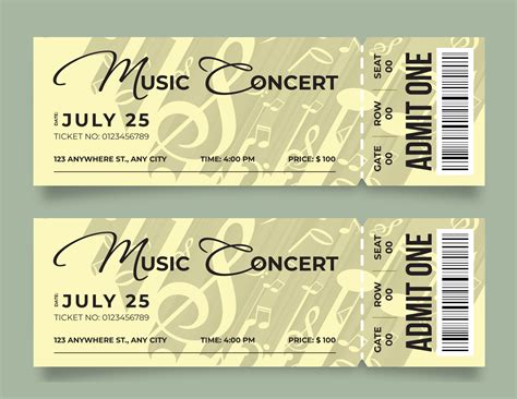 Free Printable Ticket Templates For Any Event Wordlayouts
