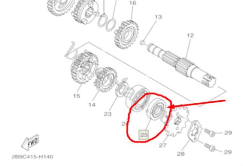 Сальник ведущей звезды YBR 125