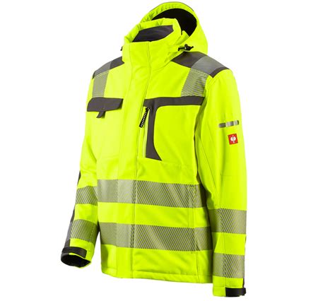 Warnschutz Softshell Jacke E S Motion Warngelb Anthrazit Strauss