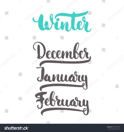 winter month year december january stock vector royalty