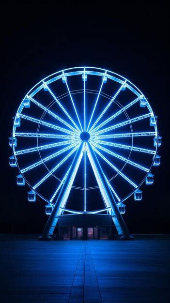 Premium Photo A Large Ferris Wheel Lit Up At Night