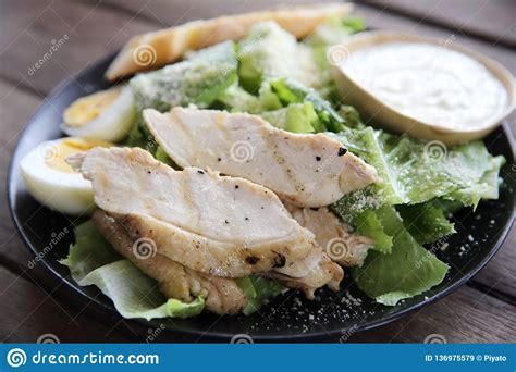 Fresh Salad with Chicken Breast Stock Image - Image of arugula, breast ...