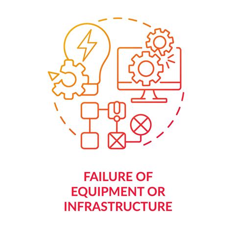 Failure of equipment or infrastructure red gradient concept icon. Power