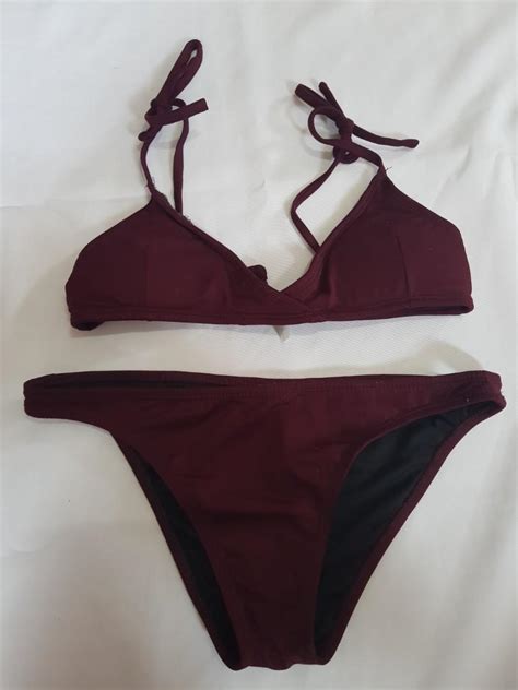Maroon Bikini Women S Fashion Swimwear Bikinis Swimsuits On Carousell