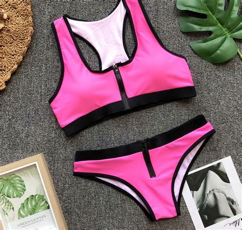 Blast Up And Down Zipper Bikini Split On Luulla