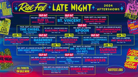 The Riot Fest 2024 Late Night Shows Are On Sale Now Riot Fest