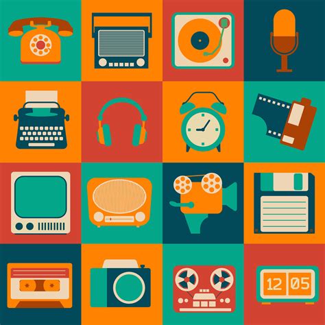 Vintage Gadgets Set 453950 Vector Art at Vecteezy