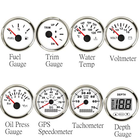 52mm 0 190ohm Poziom Paliwa Temperatura Wody Ci Nienie Oleju Woltomierz