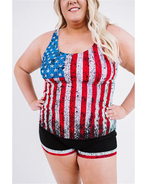 Womens Plus Size American Flag Tankini Swimsuit Tankinis Multicolor Ebay