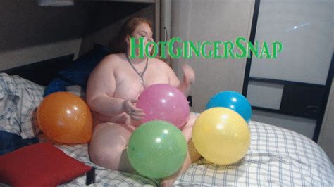 Hot Ginger Snap BBW Pops Balloons In Bed Two Ways