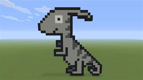 Minecraft Pixel Art - Parasaurolophus Dinosaur - YouTube