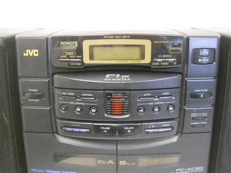 JVC PC XC30 6 Disc CD Changer Boombox Dual Cassette Recorder Player