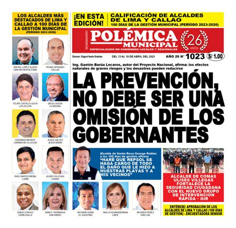 Caratula 1023 Semanario Polémica Municipal