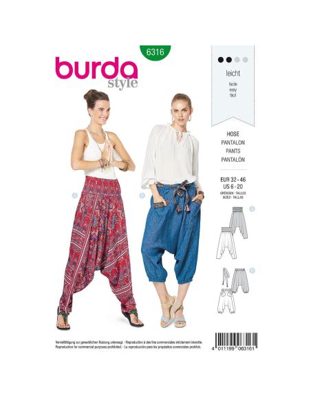 Patron Burda Pantalon Pour Femmes