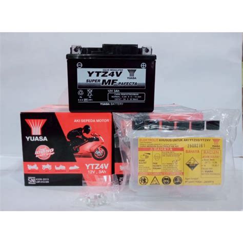 Jual AKI YUASA YTZ4V 12V 3Ah AKI KERING BEAT REVO Shopee Indonesia