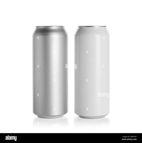 Aluminum Cans With Drinks On White Background Stock Photo Alamy
