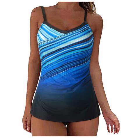 Ehrwe Women S Tummy Control Swimsuits New Swimsuit For Sexy Bikini Popular Swimsuit Blue