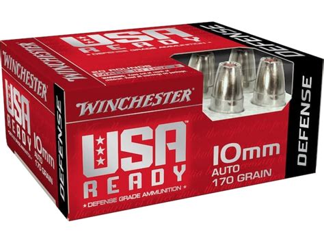 500 Rounds Of Winchester USA Ready Defense Ammunition 10mm Auto 170