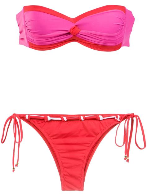 Amir Slama Strapless Bikini Set Red FARFETCH TW