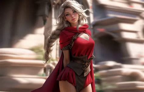 Wallpaper girl blonde AI Art for mobile and desktop section ии арт resolution 1920x1080