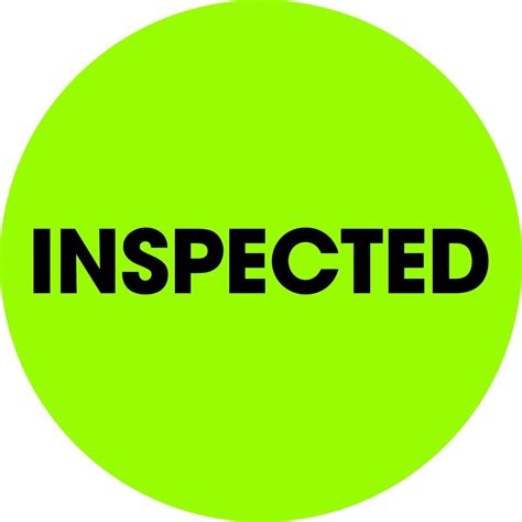 Circle Label Inspected Fluorescent Green Roll Of 500 Stickers For