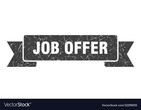 Job Offer Ribbon Grunge Band Sign Royalty Free Vector Image