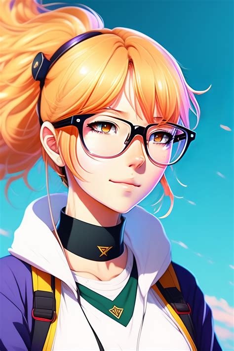Lexica 1girl Blonde Round Glasses Forehead Anime Style Evangelion