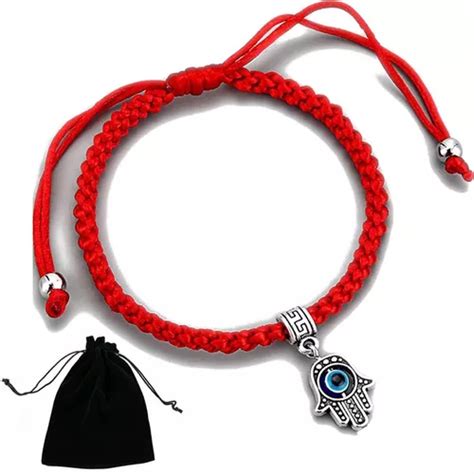 Pulsera Hilo Rojo Mal De Ojo Mano De Fatima Ojo Turco M Mercadolibre