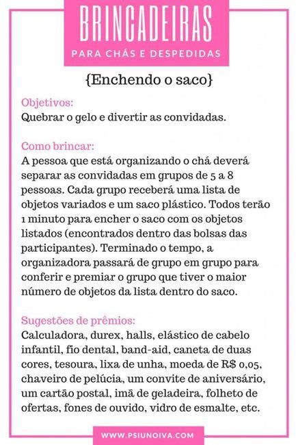 Brincadeiras para chá de lingerie