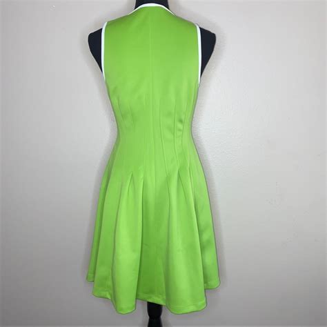 Betsey Johnson Fit And Flare Lime Green Front Zipper Gem