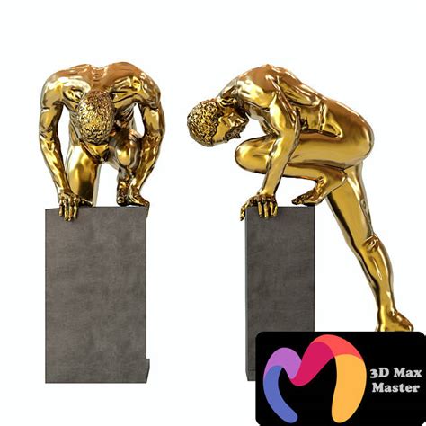Deco Object Nude Man Stand Bronze DMAXTER