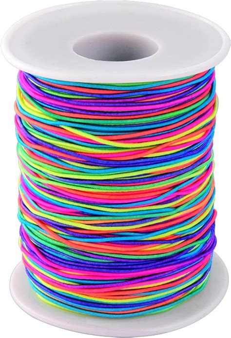 Elastic Cord Beading Cord Thread Stretch Fabric Crafting String 1 Mm Rainbow Color 100 M