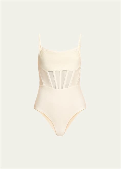 Patbo Corset Waist One Piece Swimsuit Bergdorf Goodman