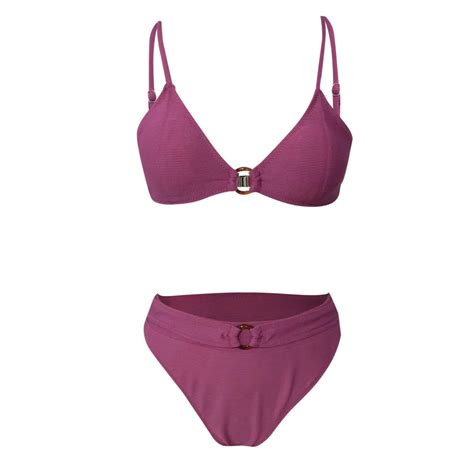 Women Solid Bikini Neck Swimsuit Bikini Color Split Square Sexy Swimwears Tankinis Set