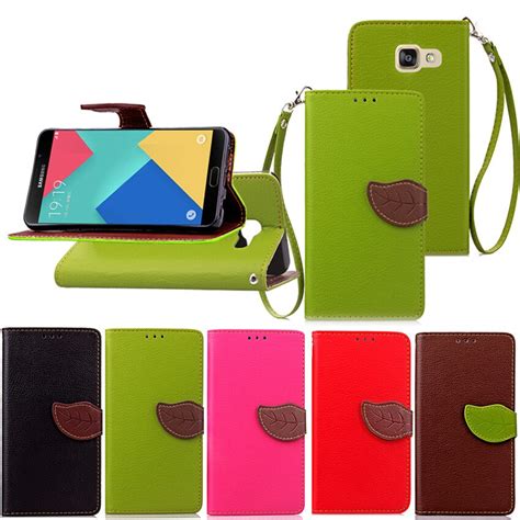 Elegant Leaf Design Pu Leather Wallet Case For Samsung Galaxy A9 Wallet Card Holder Stand Flip