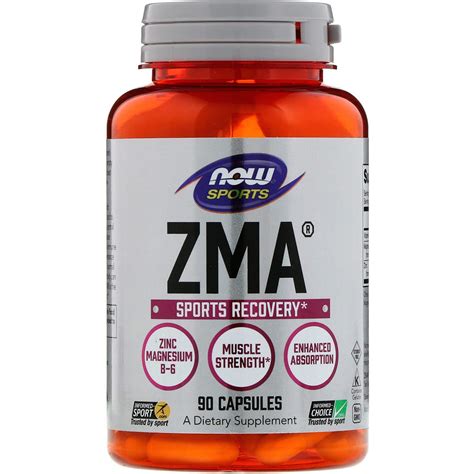 Восстановление после тренировки, ЗМА, Now Foods, Sports, ZMA, 90 капсул ...