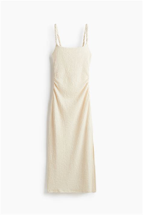 Textured Jersey Midi Dress - Cream - Ladies | H&M US