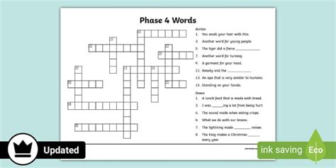 Easy Crossword Puzzles with Answers in English | Twinkl