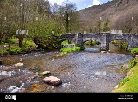 Fingle Bridge And The River Teign In Dartmoor Devon England UK Stock