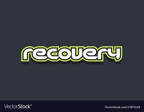 Recovery Word Text Logo Design Green Blue White Vector Image