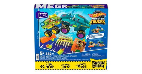 Mattel Mega Hot Wheels Monster Trucks Mega Wrex Knochen Crash Stuntbahn Konstruktionsspielzeug