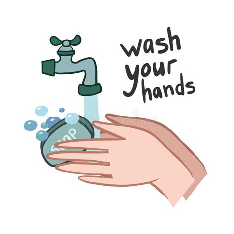 Cartoon Wash Your Hands Icon Stock Illustration Illustration Of