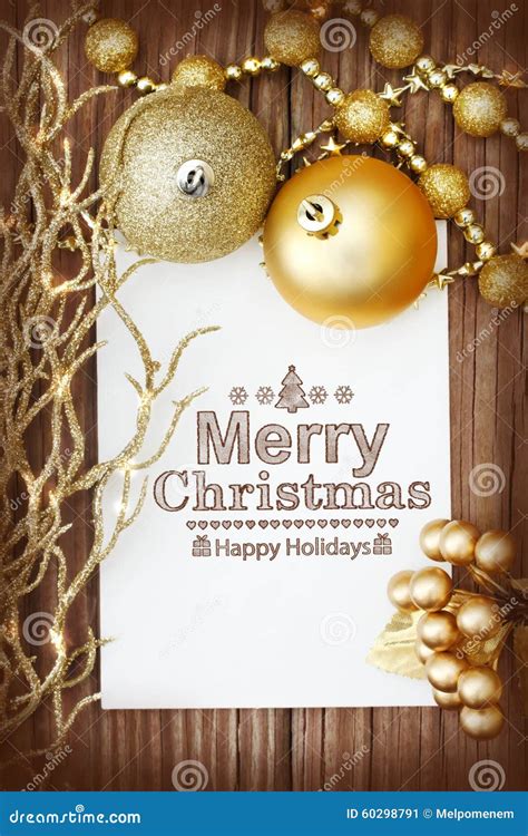 Merry Christmas Message Stock Image Image Of Decoration 60298791