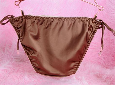 Sissy Stretch SATIN SHINY Soft LACY Sexy Tie Side OS SM Bikini Panties 5 Colors EBay