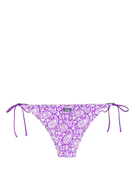 MC2 Saint Barth Paisley Print Bikini Bottoms Purple FARFETCH