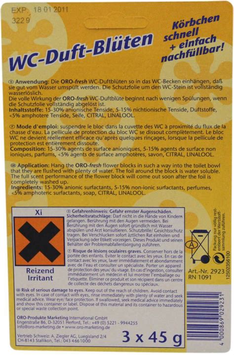 ORO Fresh WC-Duft-Blüten 2-in-1 Orange (3x 45g) Drogerie Reinigen ...