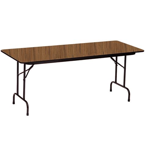 Correll Folding Table 30 X 72 Melamine Top Medium Oak Cf3072m06
