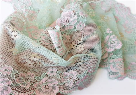 Colorful Stretch Lace Floral Lingerie Lace Trim Elastic Lace Etsy