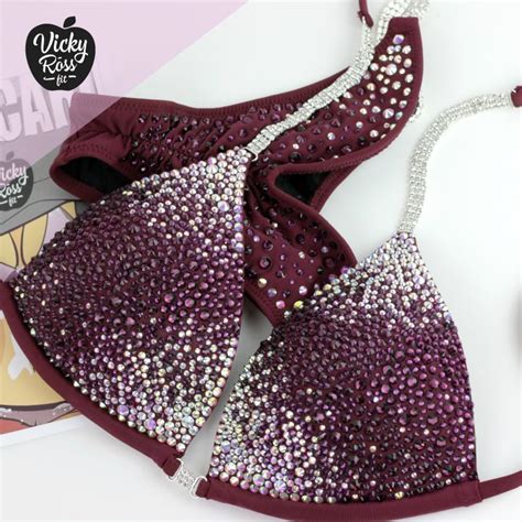 Red Wellness Bikini NPC Wellness Suit Vicky Ross Fit